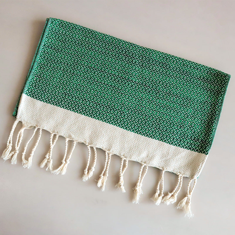 Turkish Style Tassel Tea Towel - Herringbone Cotton, 7 Colours