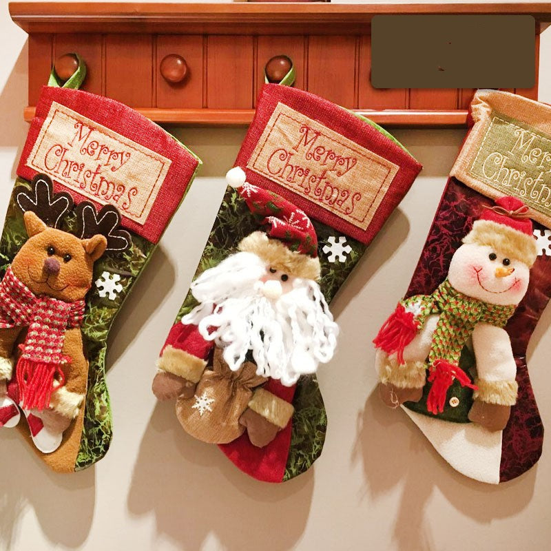 Christmas stocking with plush trim - view 4
