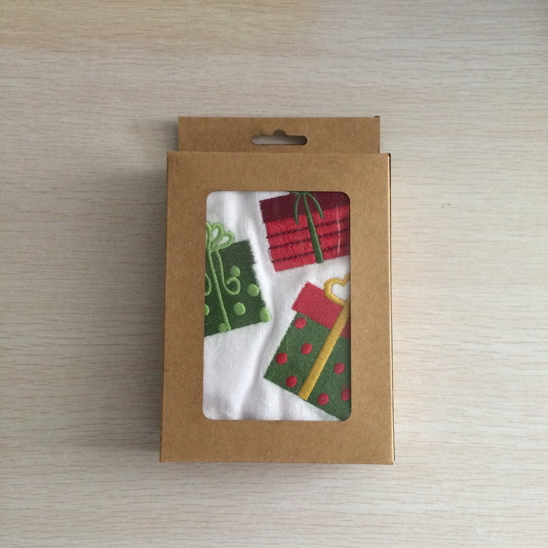 Christmas Embroidered Tea Towel - Single or 3 Pack Gift Box