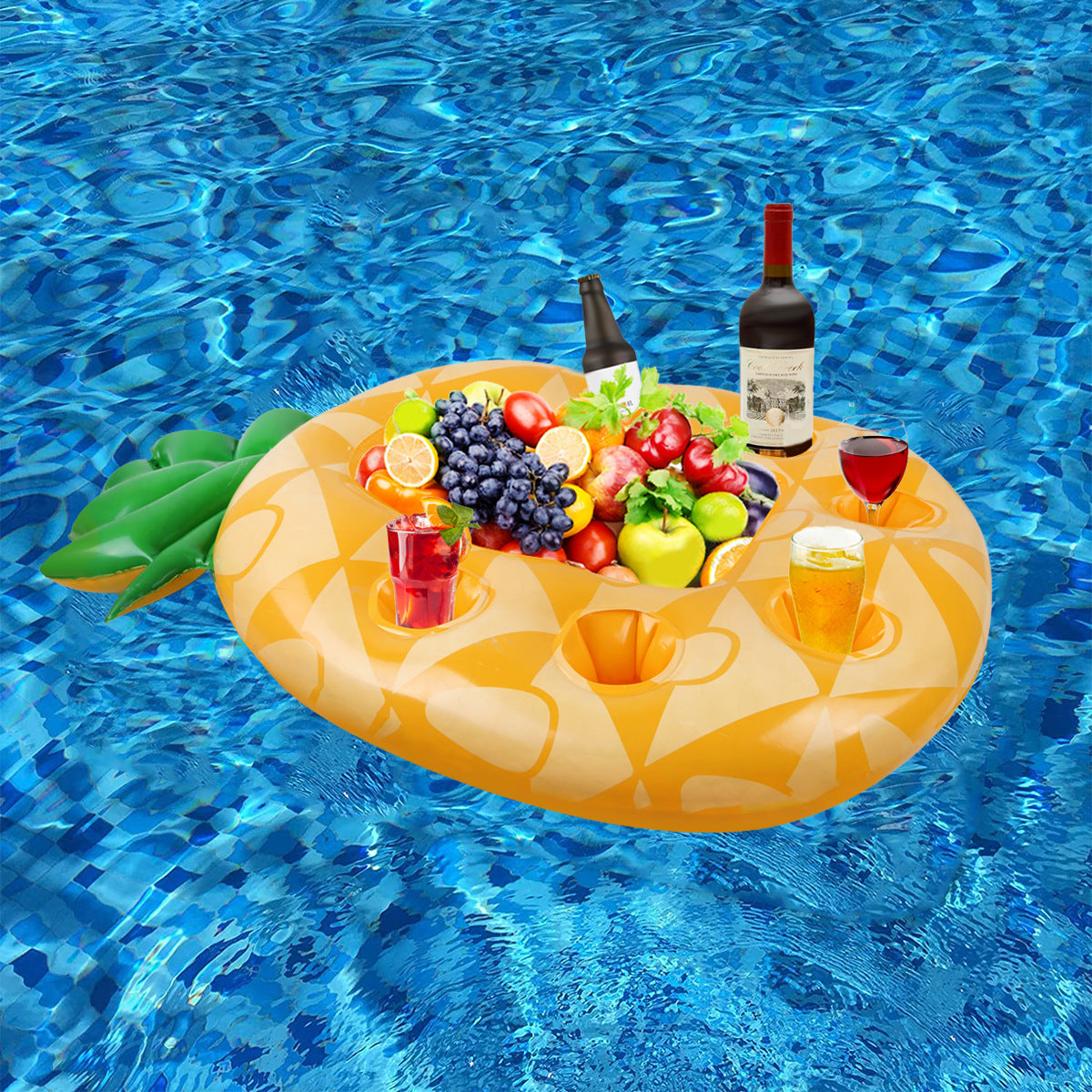 Pineapple Drink Cooler Float - Inflatable Pool Cup Holder