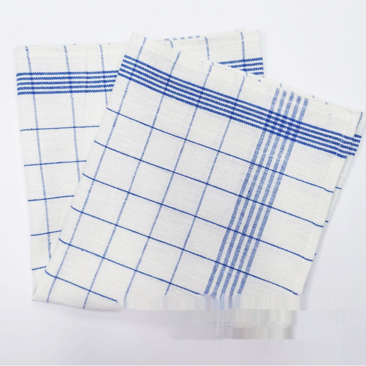 Classic French Check Tea Towel - Blue & White Yarn-Dyed