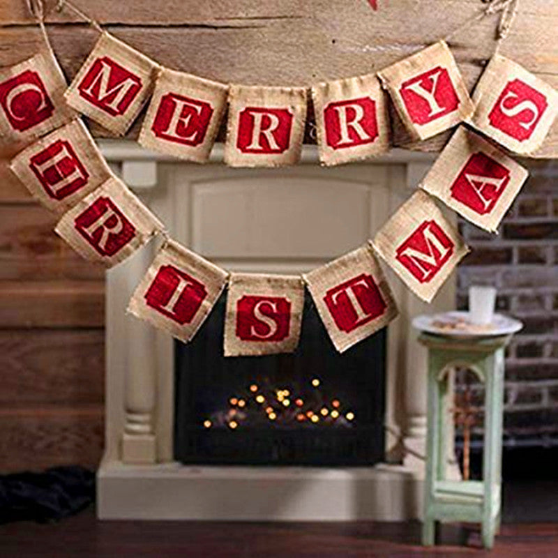 Merry Christmas burlap banner - view 2