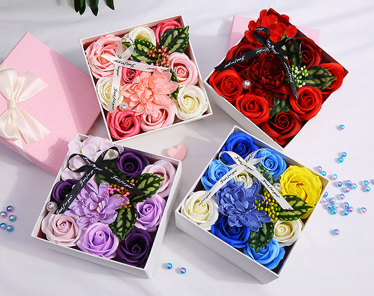 Rose soap flower gift box
