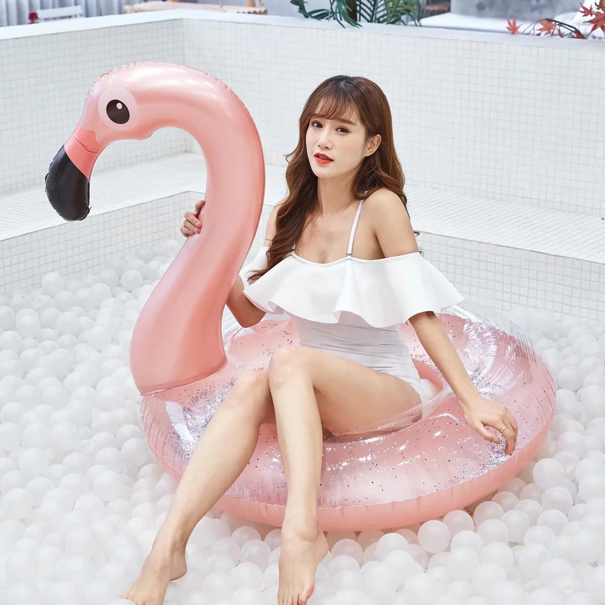 Rose Gold Flamingo Pool Ring - Inflatable Float 90cm or 120cm