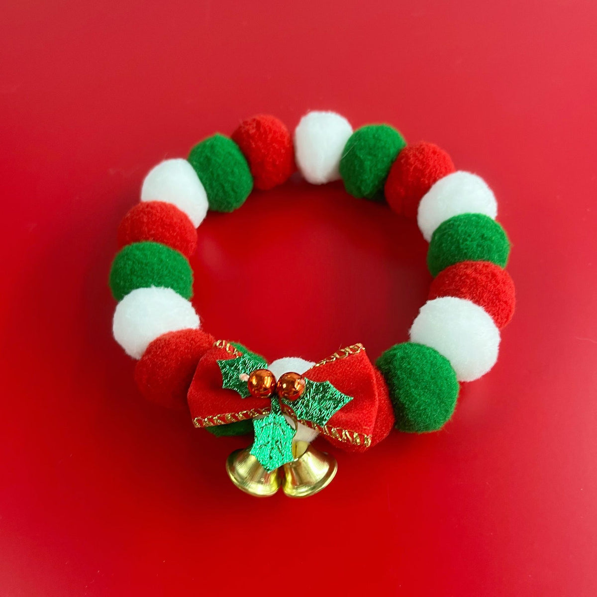Christmas pom-pom pet necklace - view 4