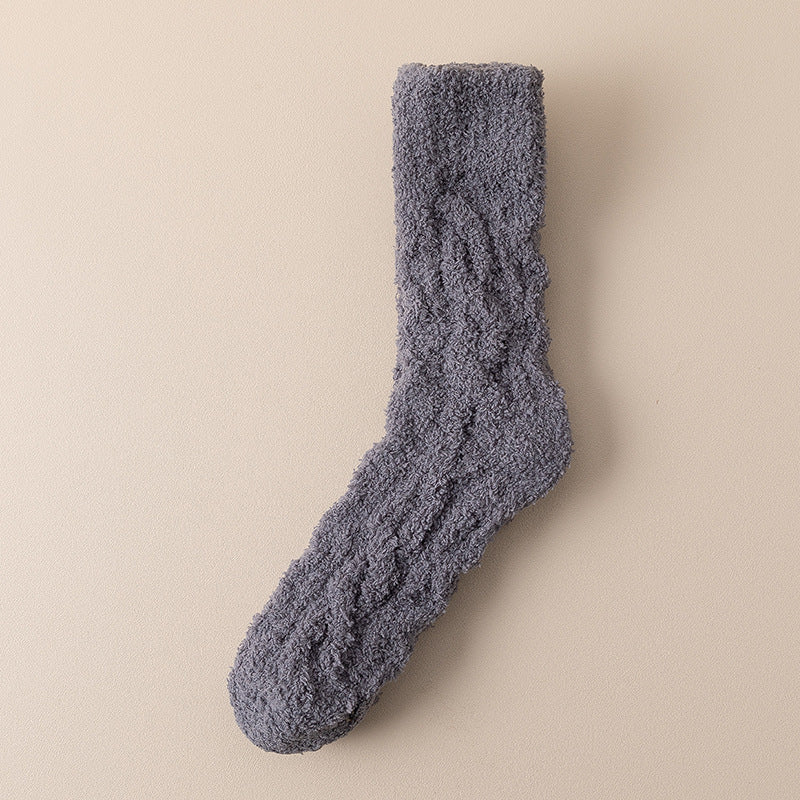 Fuzzy fleece bed socks