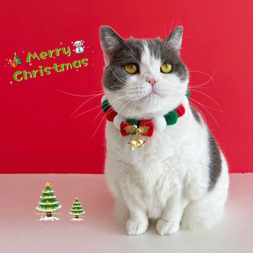 Christmas pom-pom pet necklace - view 2