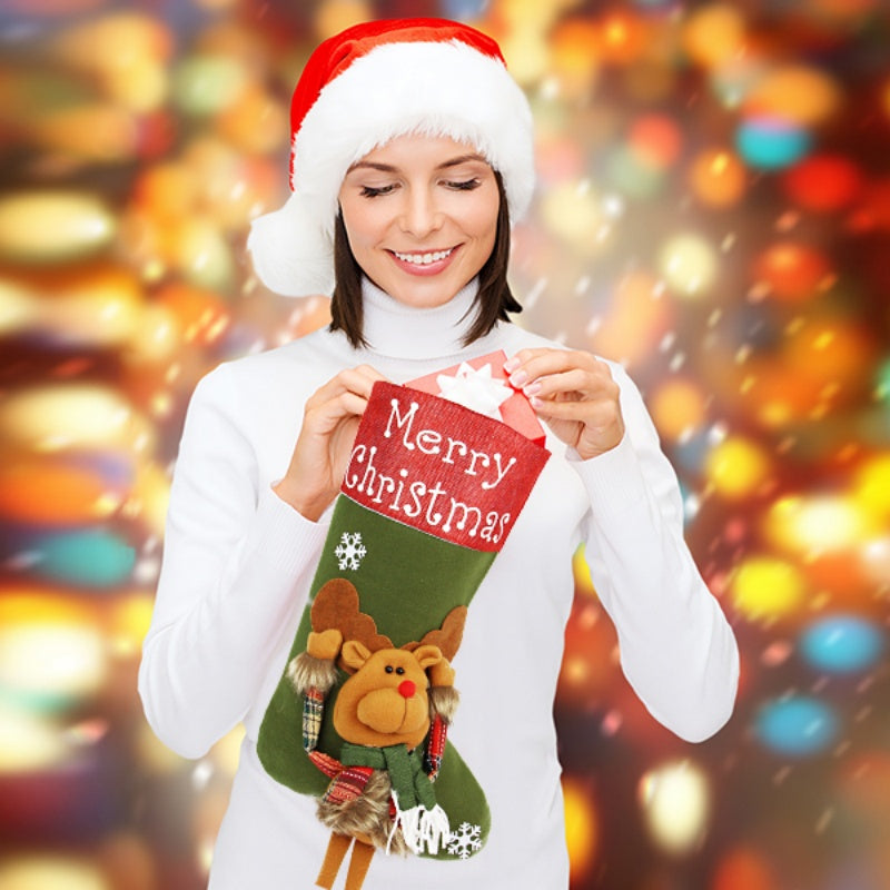 Large 3D plush Christmas stocking - view 7