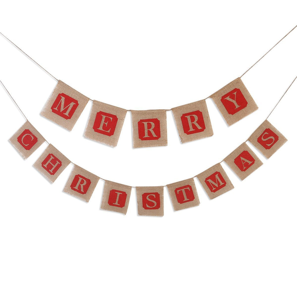 Merry Christmas burlap banner - view 4