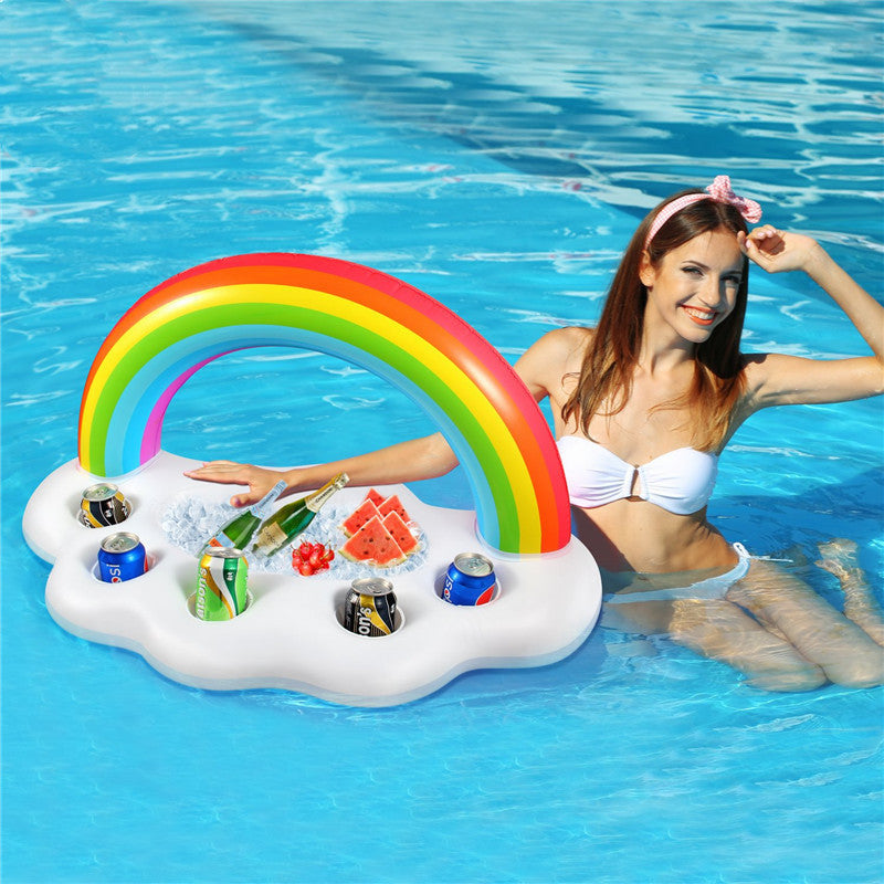 Rainbow Cloud Drinks Float - Inflatable Pool Cooler