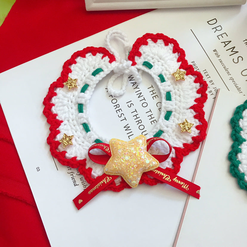 Crochet Christmas pet collar - view 8