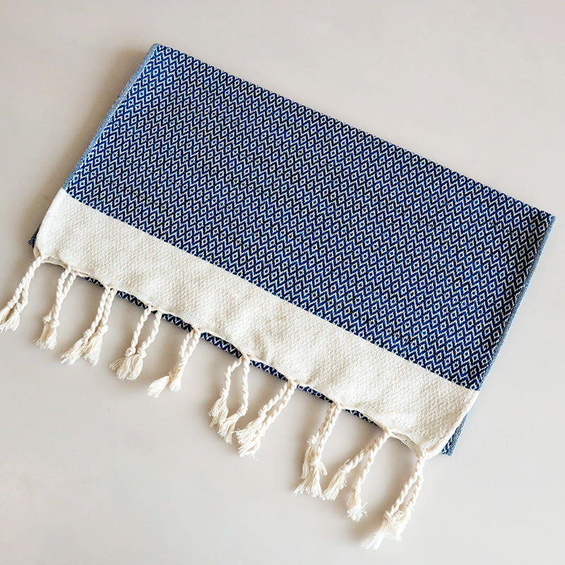 Turkish Style Tassel Tea Towel - Herringbone Cotton, 7 Colours