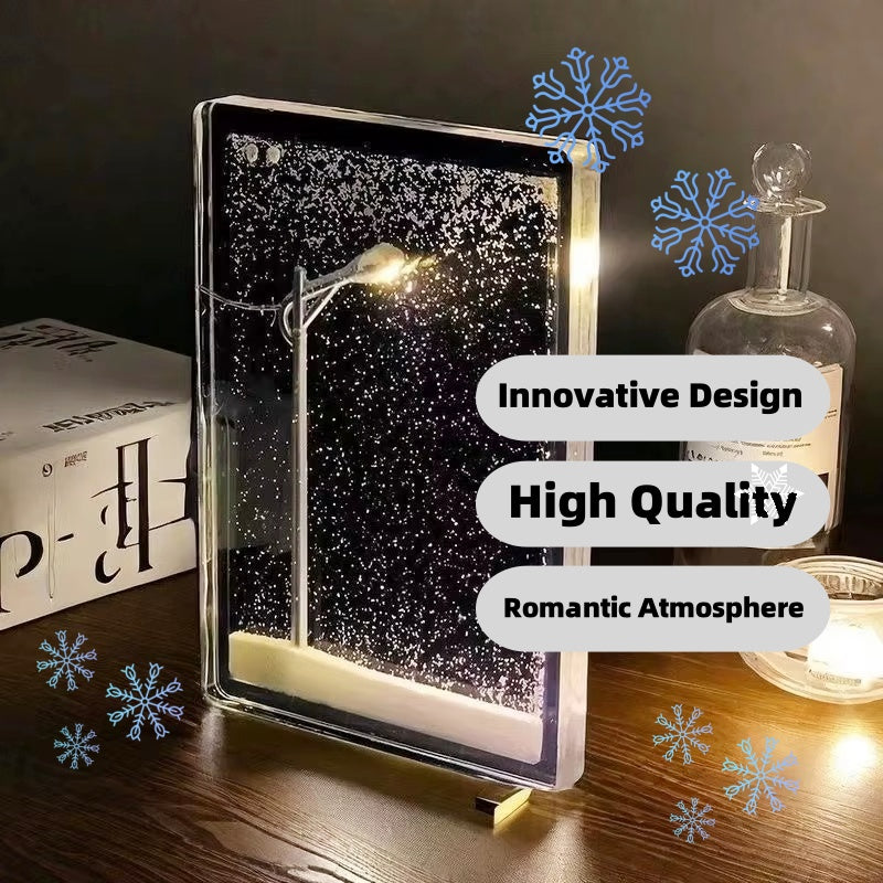 DIY snowy Christmas village night light