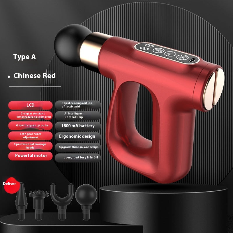 Heated Mini Massage Gun - LCD Display, Warm or 32-Speed