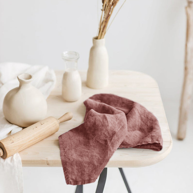 European Linen Tea Towel with Hanging Loop - 14 Designer Colours