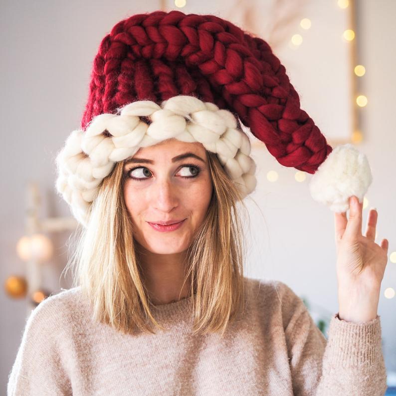 Chunky knit elf hat