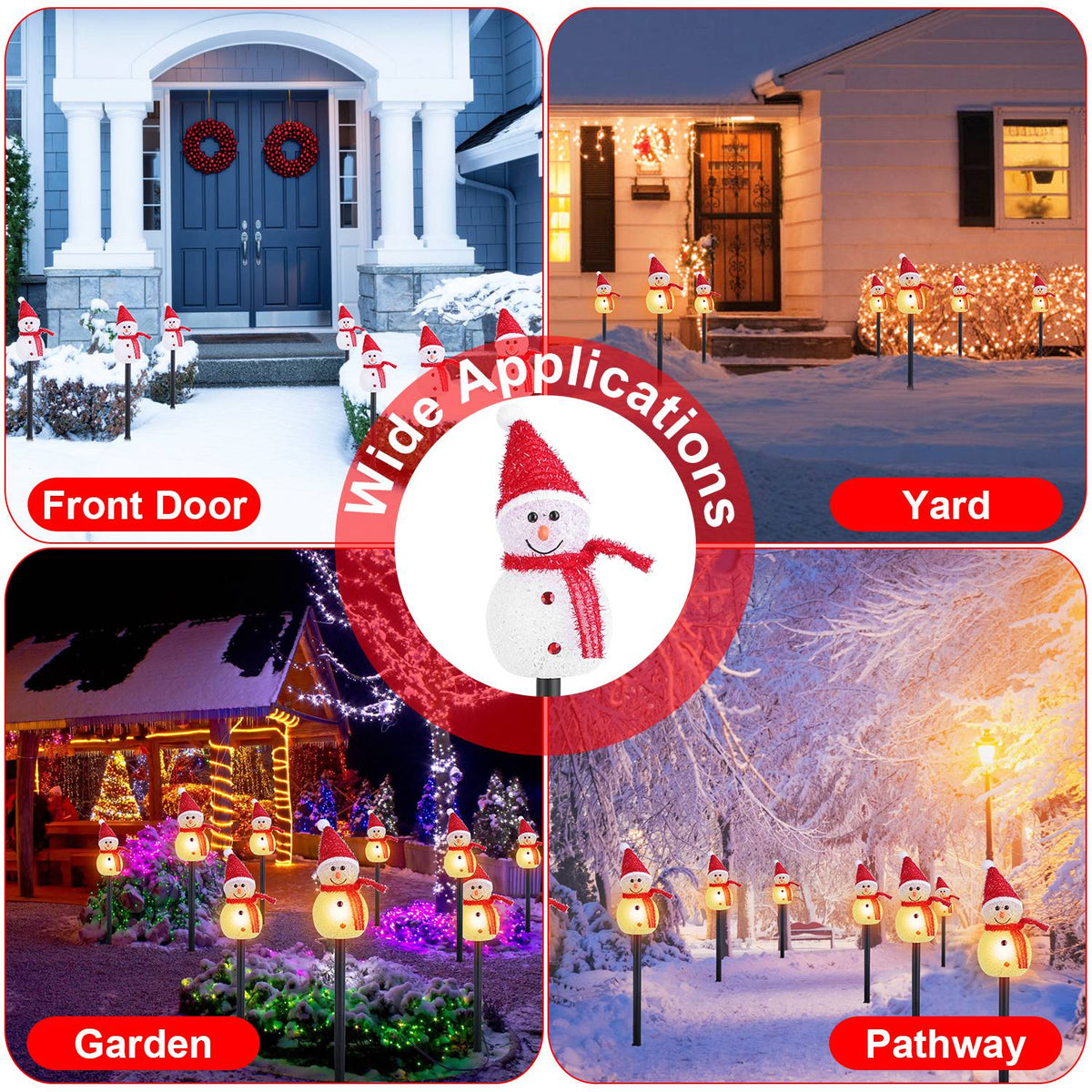 Solar snowman garden stake lights - view 3