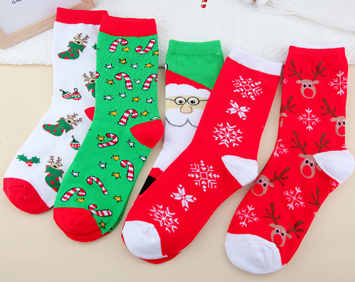 Christmas Socks - Santa, Reindeer & Snowman Designs (Single or 5 Pack)
