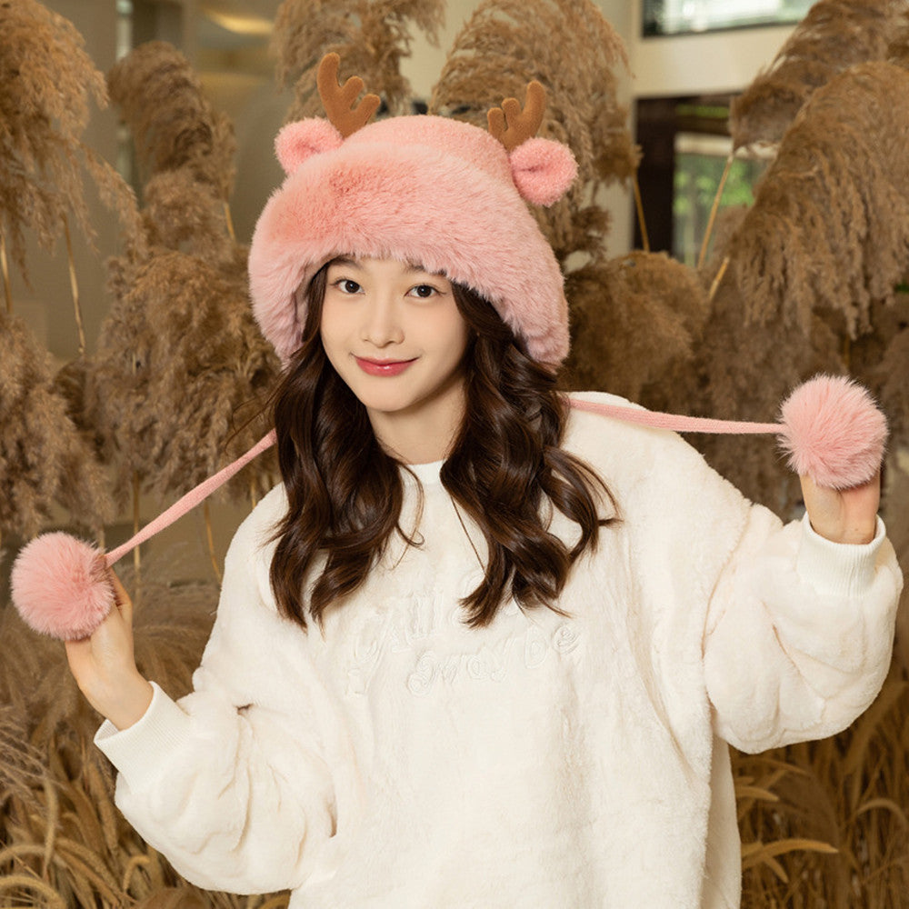 Reindeer antler plush hat