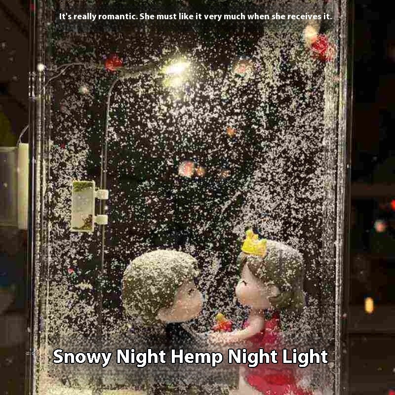 DIY snowy Christmas village night light - view 7