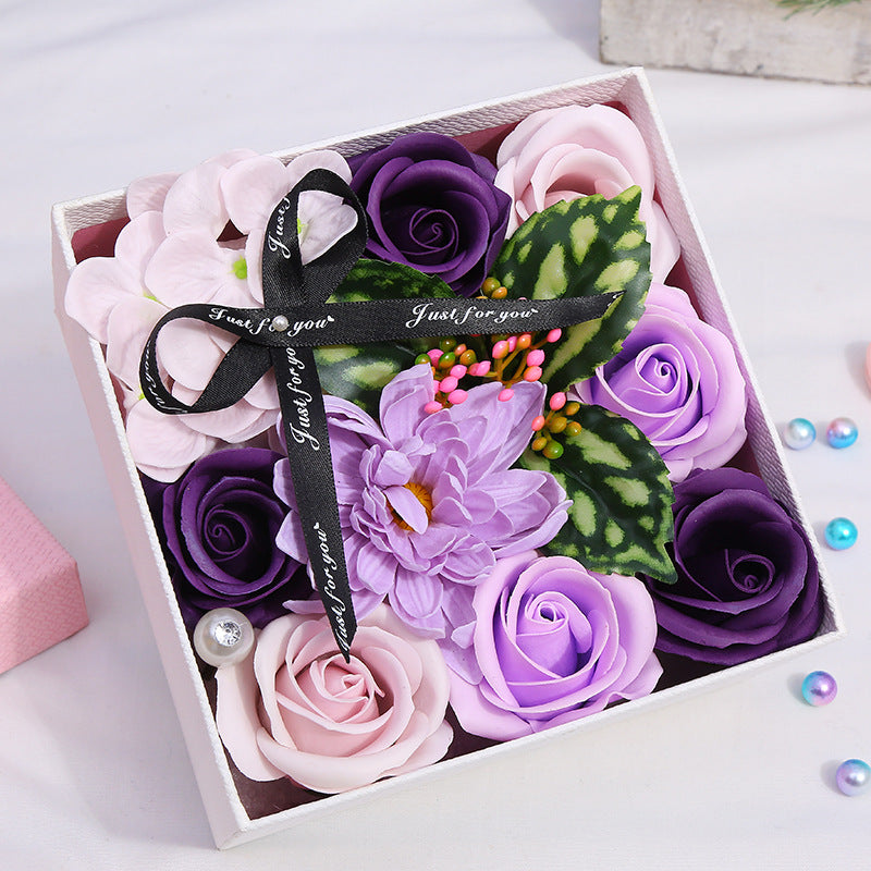 Rose soap flower gift box