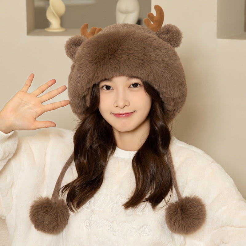 Reindeer antler plush hat