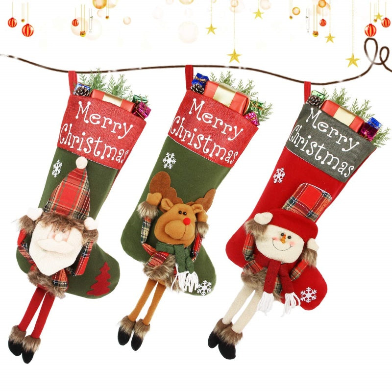 Large 3D plush Christmas stocking - view 9