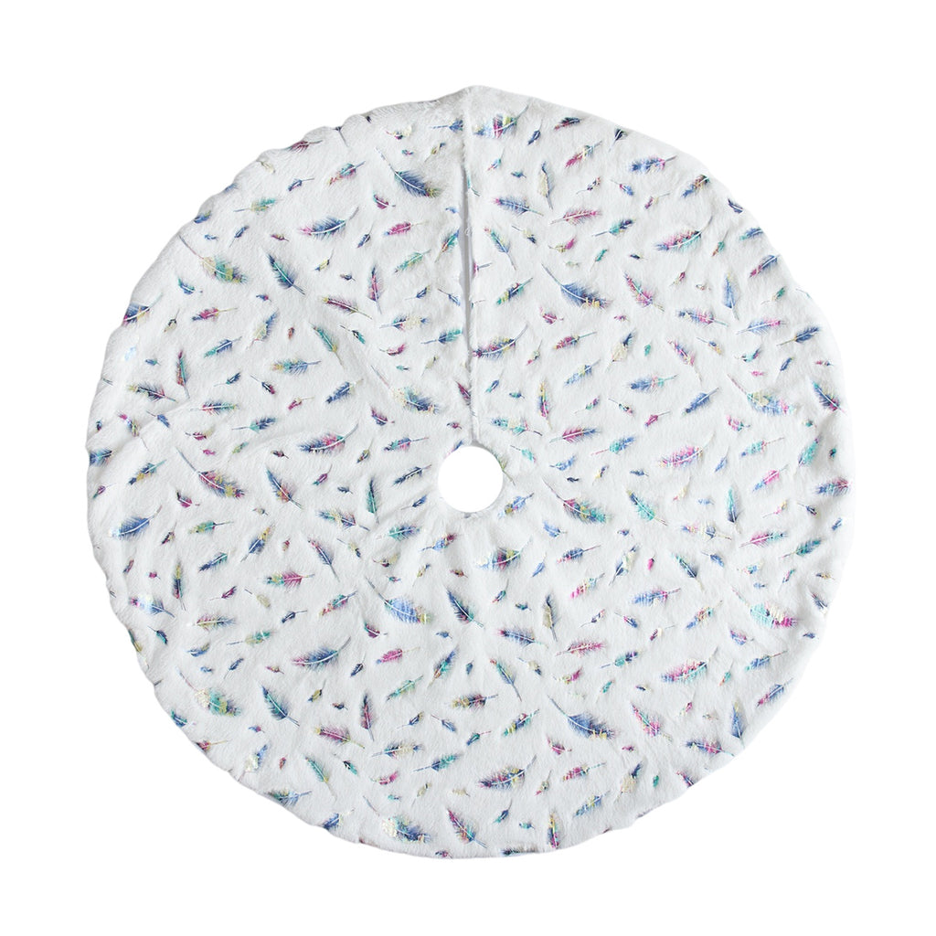 White plush Christmas tree skirt - view 6