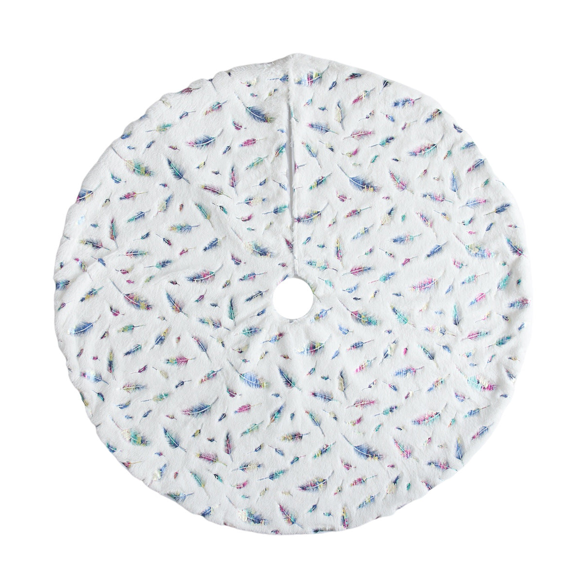 White plush Christmas tree skirt - view 6