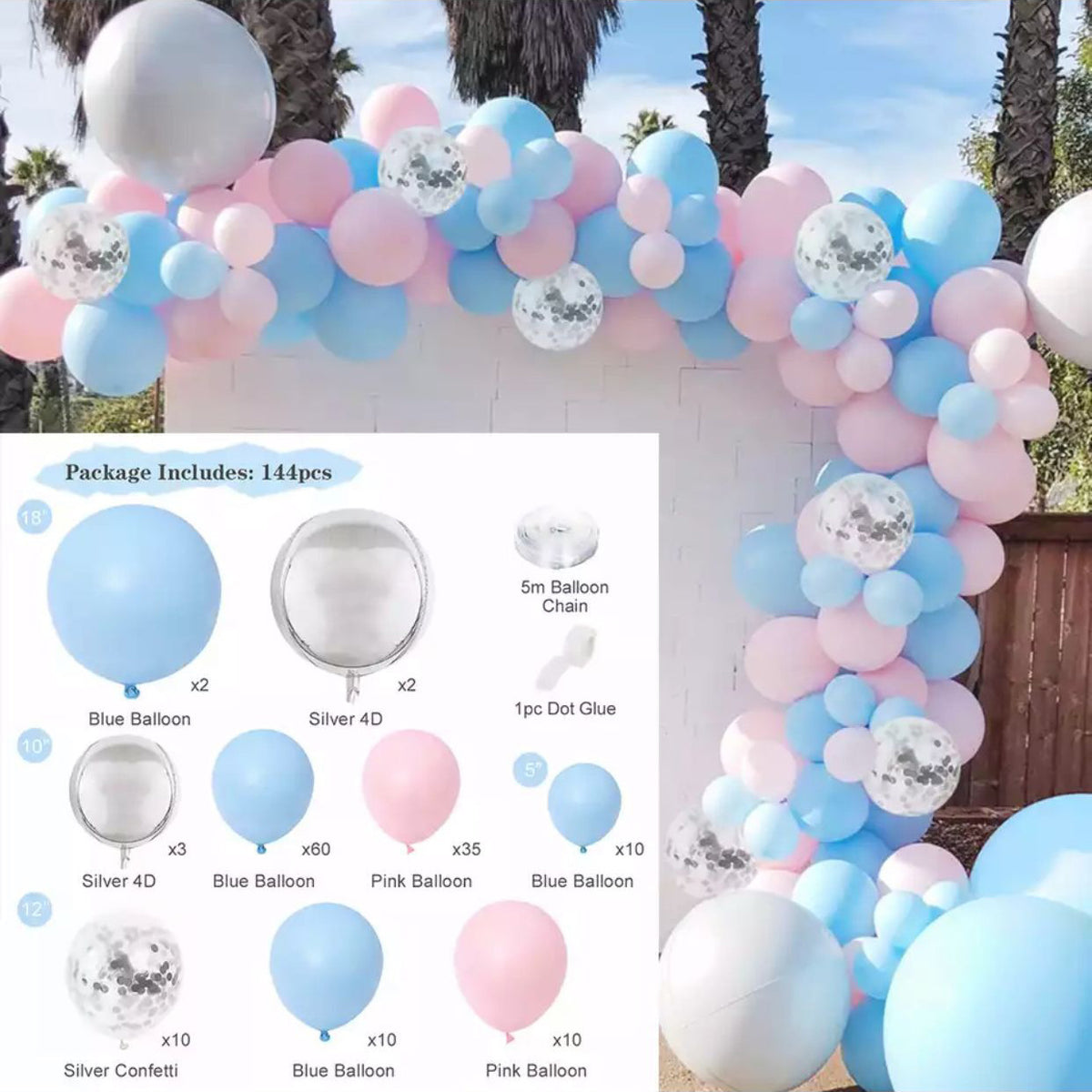 Balloon garland arch kit
