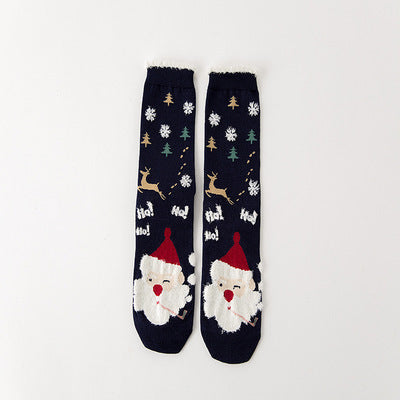 Fluffy Christmas Bed Socks - Santa, Snowman & Reindeer