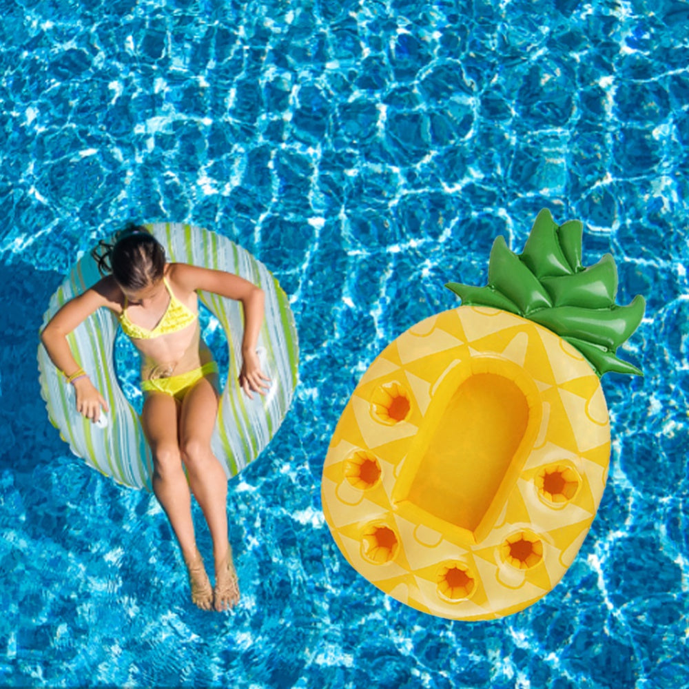 Pineapple Drink Cooler Float - Inflatable Pool Cup Holder