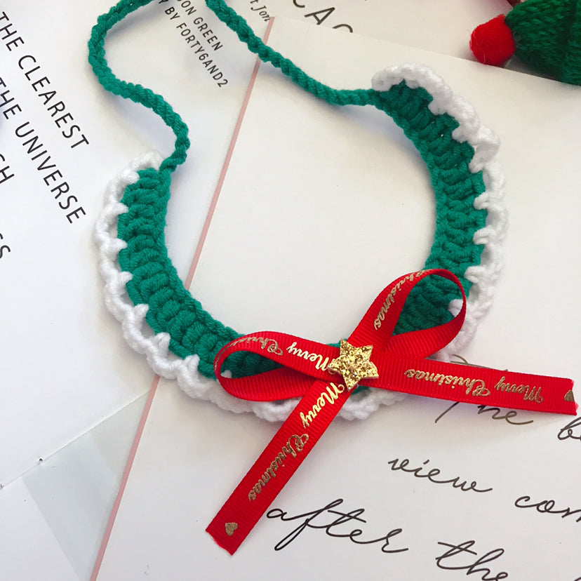 Crochet Christmas pet collar - view 5