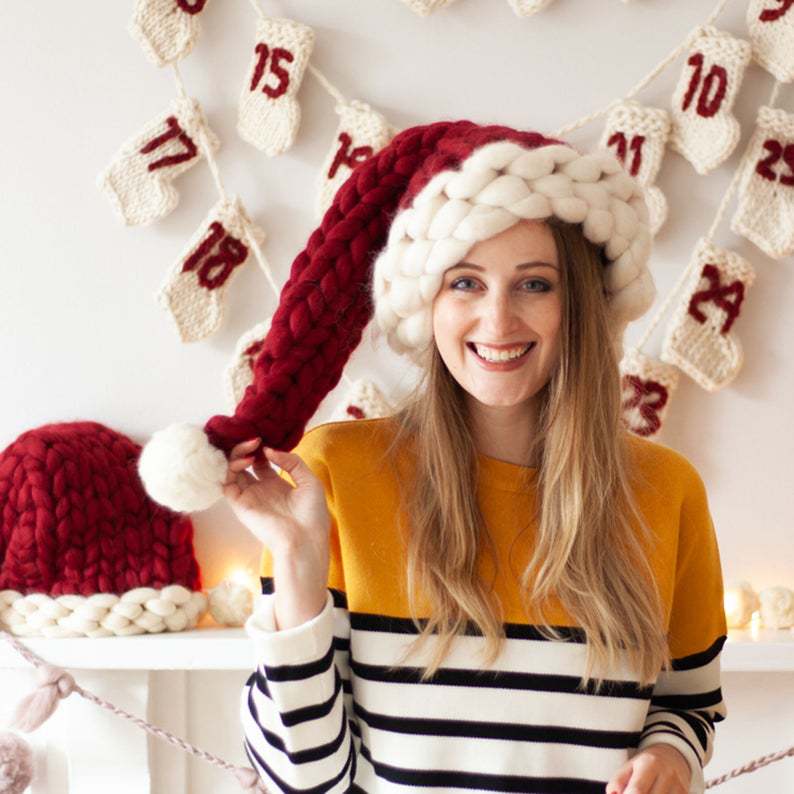 Chunky knit elf hat