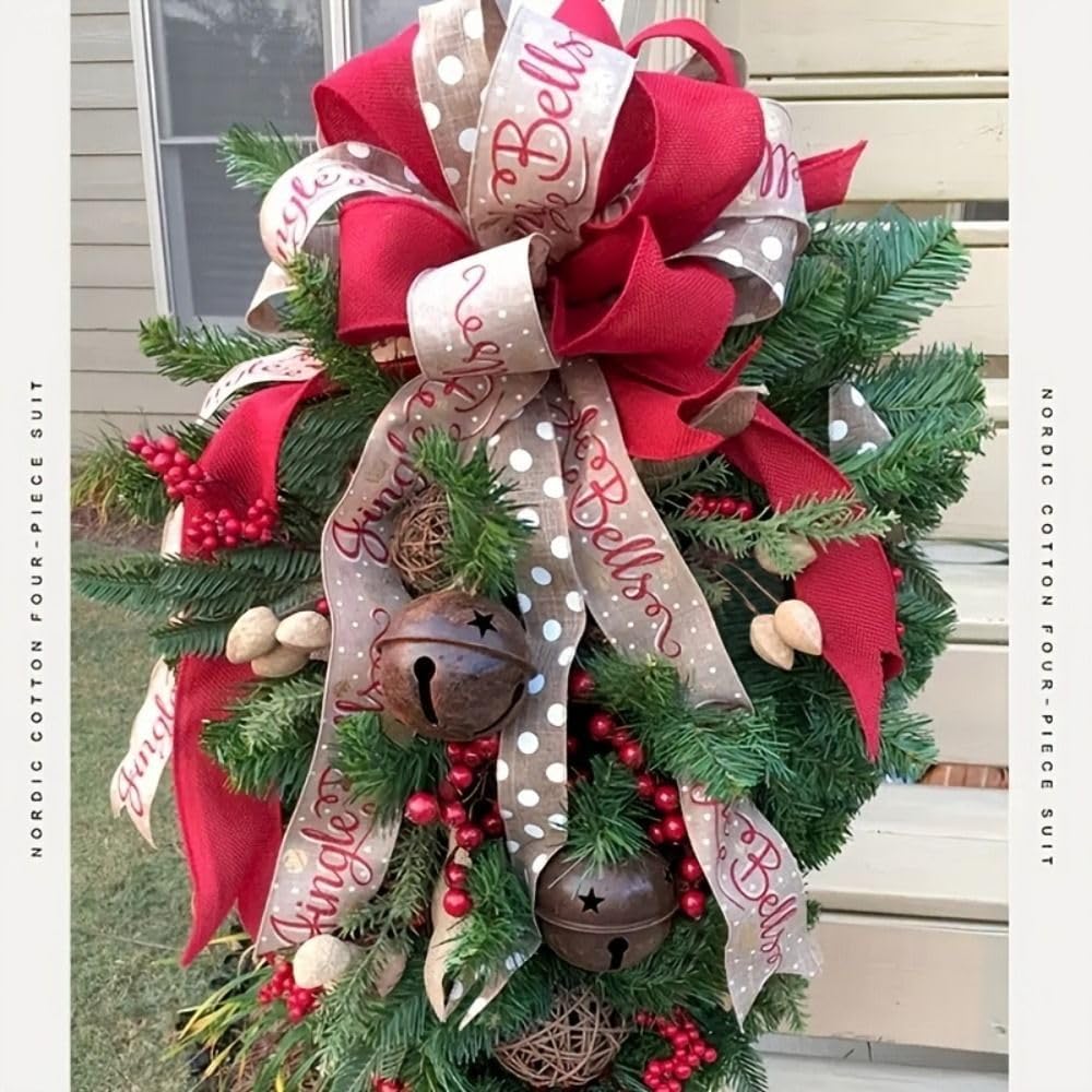 Candy cane Christmas door wreath - view 2