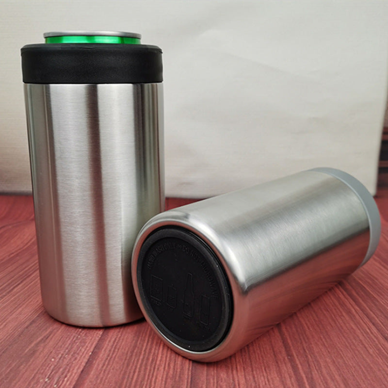 Stainless steel can cooler stubby holder