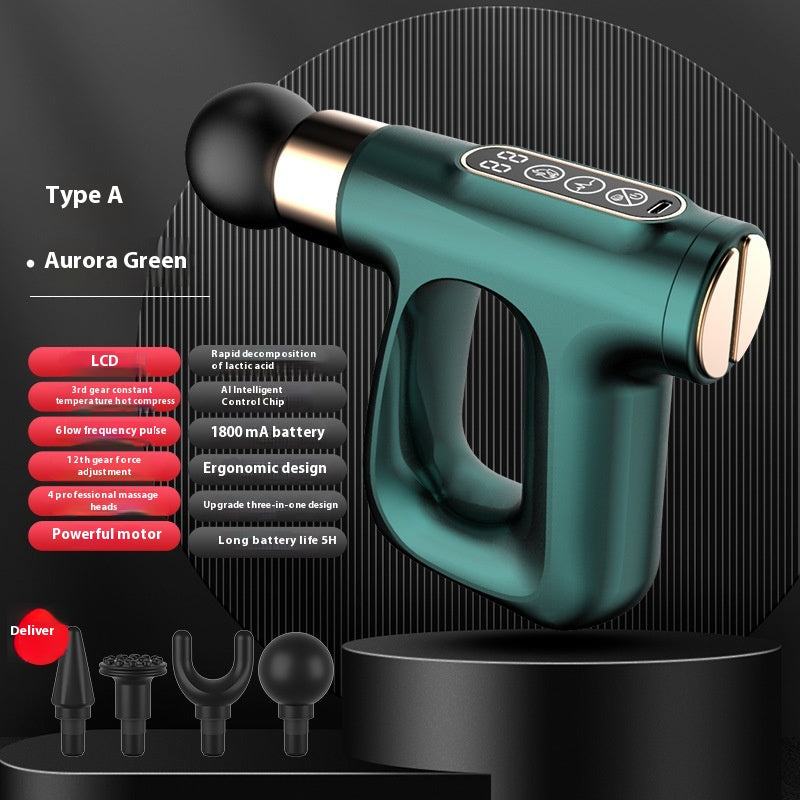 Heated Mini Massage Gun - LCD Display, Warm or 32-Speed