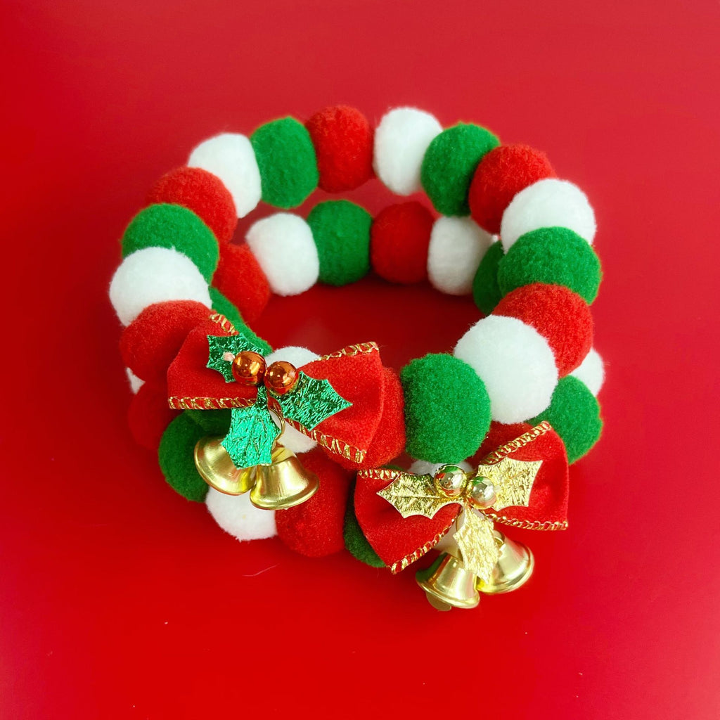 Christmas pom-pom pet necklace - view 6