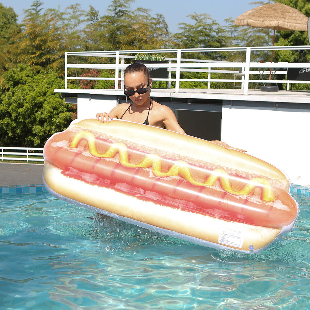 Giant Hot Dog Pool Float - Inflatable Lounger 150cm