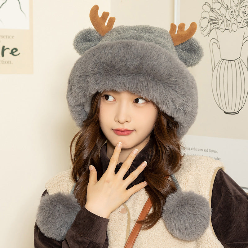 Reindeer antler plush hat