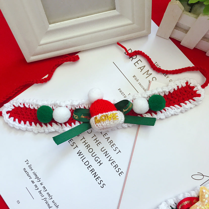 Crochet Christmas pet collar - view 3