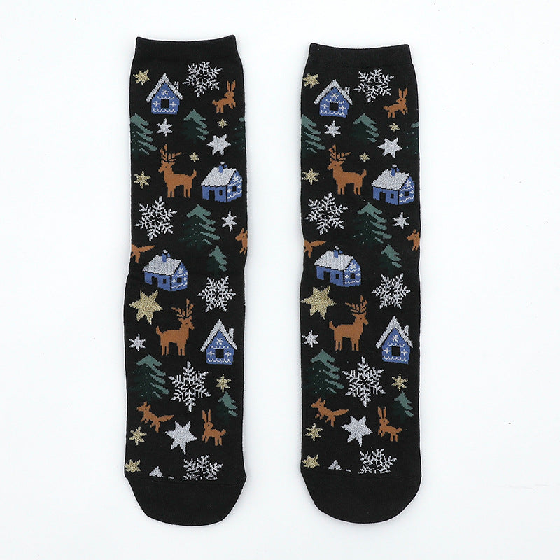 Nordic Christmas Socks - Gingerbread Man, Trees & Snowflakes