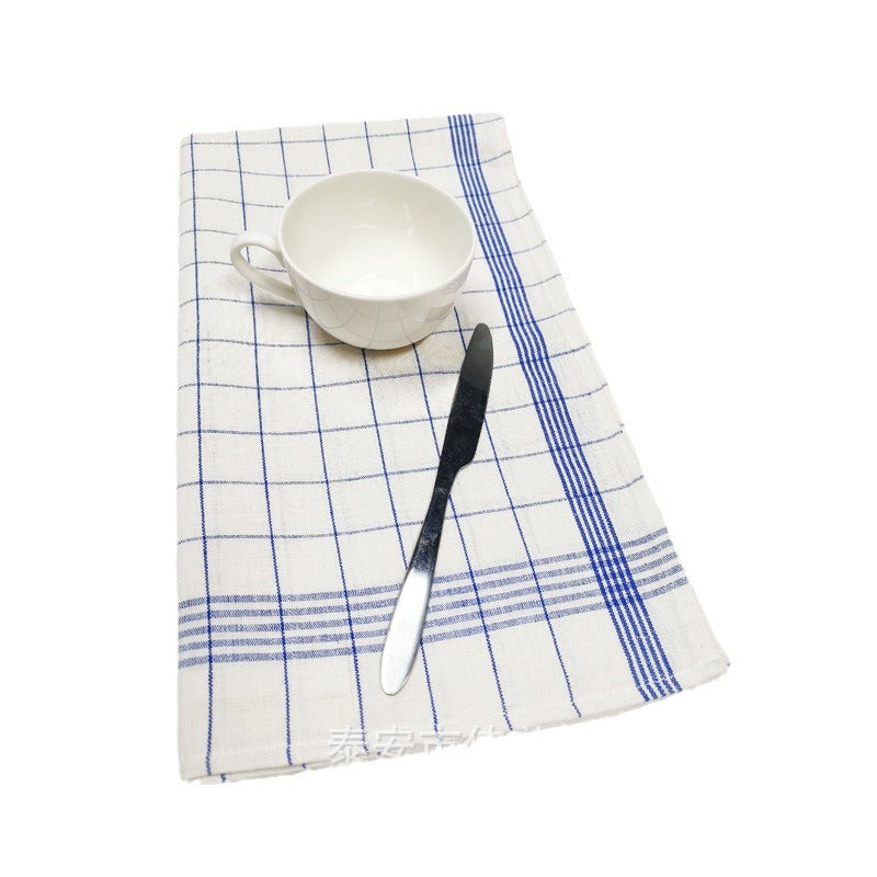 Classic French Check Tea Towel - Blue & White Yarn-Dyed
